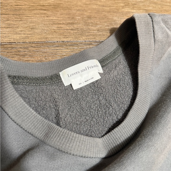 Lovers + Friends Neutral Gray Cropped Sweatshirt & Joggers Set - Picture 3 of 7